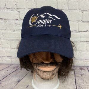 NDE Cougar Dad Hat Cap Strap Back Navy Blue Adjustable Fersten Worldwide